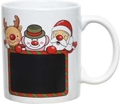 Kerst beker/mok 300 ml rendier/sneeuwpop/kerstman - Kerstservies - Kerstontbijt/Kerstdiner tafeldecoratie - kerstmok