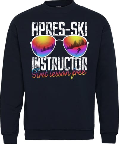Sweater Apres Ski First Lesson | Apres Ski Verkleedkleren | Fout Skipak | Apres Ski Outfit | Navy | maat XS