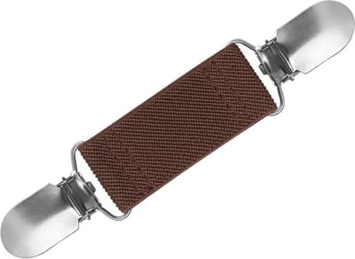 Fako Bijoux - Vestsluiting - Vestclip - Sjaalspeld - Vestklem - Fashion Style - Elastisch - Mouwophouder - Bruin