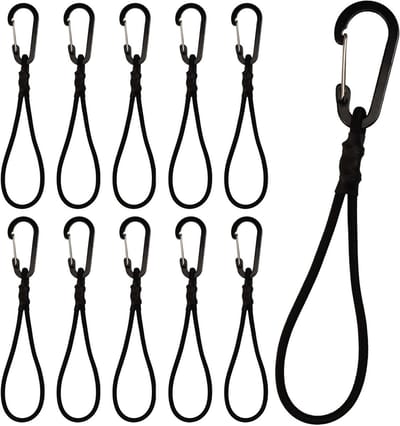 Elastische spanbanden - Spanhaken touw - Outdoor bevestigen - Duurzaam latex materiaal - 10 stuks 15 cm - Zwart