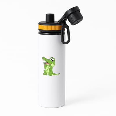 Hacebo® - Krokodillen waterfles met draaidop oranje - Krokodil - Dieren liefhebbers - Reptielen - dierendag - water fles - 850ML