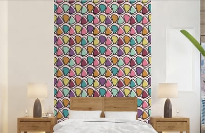 Behang - Fotobehang Patroon - Ovaal - Pastel - Breedte 140 cm x hoogte 220 cm