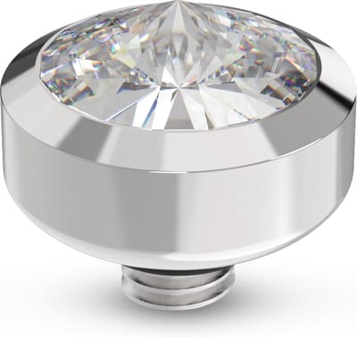Melano Twisted Glossy Steentje Crystal Zilver