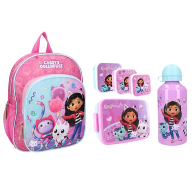 Gabby's Dollhouse schoolset; rugzak en lunchset