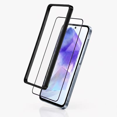 3mk, Screenprotector Gehard Glas geschikt voor Galaxy A35 / A55 2 Stuks, Zwart / Transparant