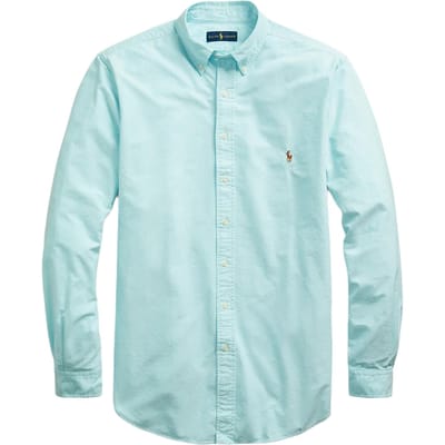 Polo Ralph Lauren Effen Logo Knopenboord Lange Mouwen Shirt Heren shirts Hemelsblauw 710548535-003 XS white