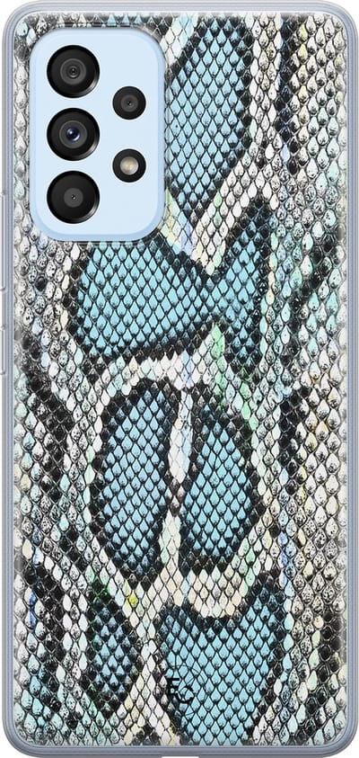 Hoesje geschikt voor Samsung Galaxy A53 - Slangenprint - Soft Case - TPU - Slangenprint - Blauw - ELLECHIQ