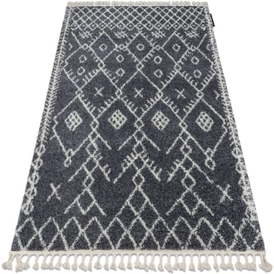 Kleden Rugsx Tapijt BERBER TANGER B5940 grijskleuring / witrand 160x220 cm