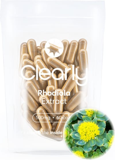 Clearly Rhodiola Rosea – 3% rosavin en 1% salidroside Extract – 60 Capsules 500mg
