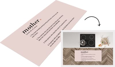 Keukenloper - Loper keuken - Mother - Spreuken - Mama definitie - Woordenboek - Quotes - 120x50 cm - Keukenloper vinyl