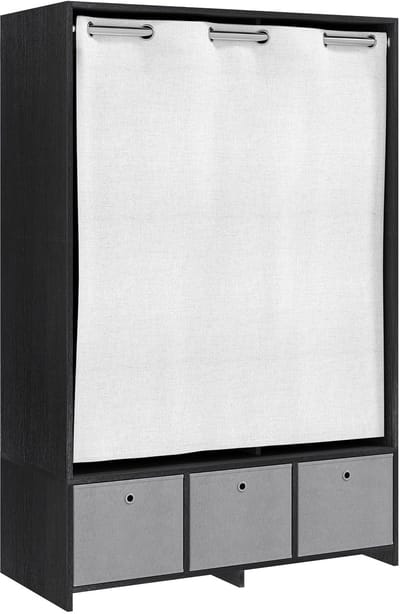 HOMCOM-Kledingkast-Spaanplaat-105x48x160cm-Zwart