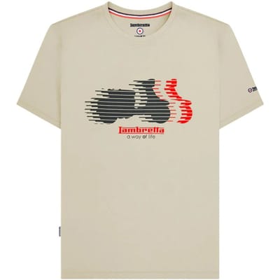 Lambretta Heren Scooter Waas T-Shirt (Tofu)