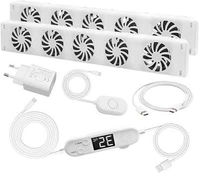 Radiator Ventilator - Warmte Booster - Energie Besparen - Automatische Temperatuurregeling - 10 x 5 x 5 cm - Wit