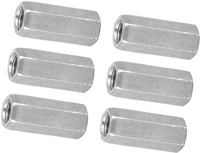 Dailygoods- Staafmoer M8 10 Stuks - Lange Moeren - Zeskantmoeren - Koolstofstaal - Corrosieweerstand - Voor Bevestigingen