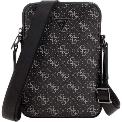 GUESS Schoudertas Vezzola Eco Flat Squared XBody Bag Black Antraciet