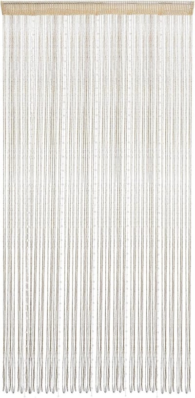 Kralengordijn, kristal kralen gecodeerd draadgordijn, kwastjes - kastgordijn - deurkoord - gordijnen - voor deuropening - voor binnen - hangende - decoratie - 1x2m / 39x79 - champagne