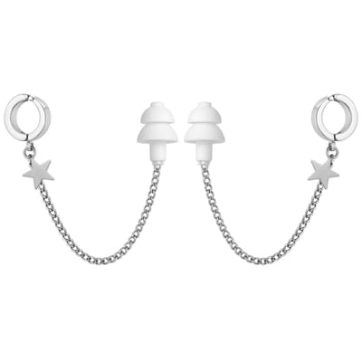 Earcuffs Voor Oordopjes - (Ster) - Oordopjes Festival - Oordoppen - Oorbellen Dames - Te Gebruiken Met Airpods - Zilverkleurig - RVS