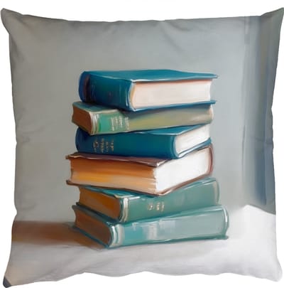 Sierkussens - Kussentjes Woonkamer - 50x50 cm - Stapel - Boeken - Groen - Daglicht