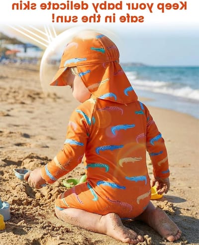 UV-bestendige Eendelige Zwemoverall voor Peuters en Baby Jongens met Zonnehoed en Bescherming tegen de Zon