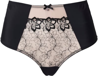 Ulla Popken - Dames - Stringbroekje borduursel microvezel - Poeder - Maat 58+