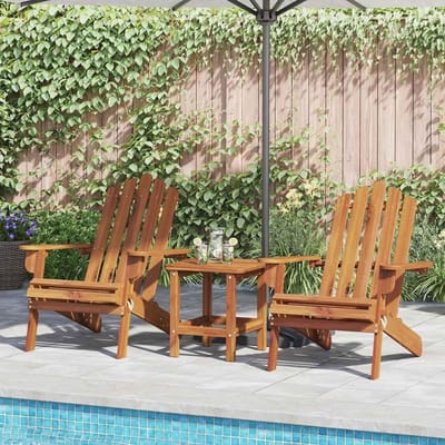 Tuinstoelen Adirondack - Houten stoelen - Ontspannen buiten - Vouwbaar - 2 stuks - Bruin