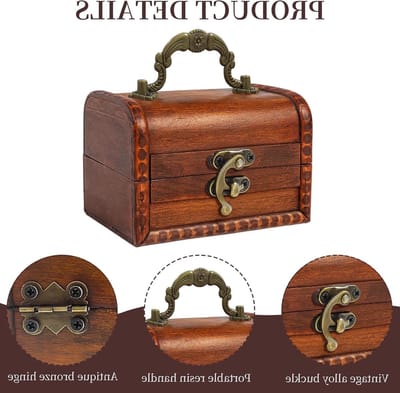 Houten schatkist voor kinderen, ideaal voor speelgoedopslag, decoratie en creatieve projecten