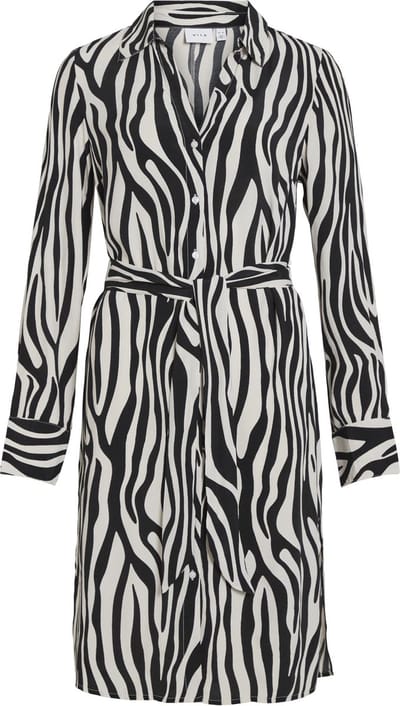 Vila - 14084529 - VIFINI L/S MIDI SHIRT PANTERPRINT DRESS - NOOS