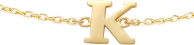 New Bling 9NBG-901K Gouden Armband met Letter K - 6mm - Ankerschakel - 16+1+1cm - 14 Karaat - Goud