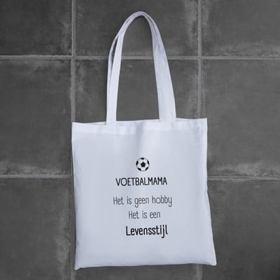 Totebag ''Voetbalmama'' – katoenen tas met grappige tekst – cadeau voor voetbalmoeder