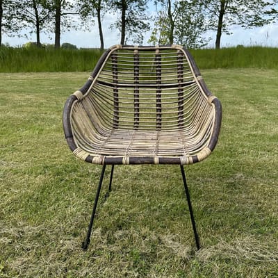 Rotan Kuipstoel Licht Bruin - 65x55xH80 cm