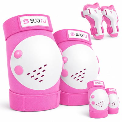 Suotu Skate Beschermset Kinderen - Skate bescherming - Skeeler Beschermset - Roze - X02 - S