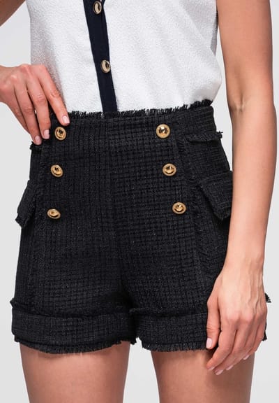 OMBRE Korte broek - Regular Fit - Geruit - Short Zwart S