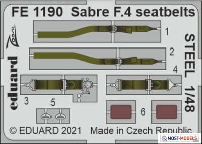 Eduard Modelbouwdecoratie - BIG49295 Accessoires for Sabre F.4 - Photo-etch