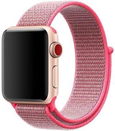 Bandje geschikt voor Apple Watch - Stof - Roze - 38 mm, 40 mm & 41 mm