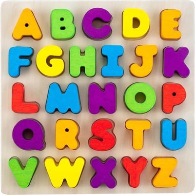Alphabet puzzle 30 x 30 cm rubber wood