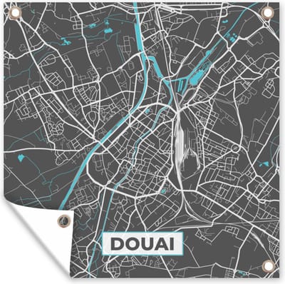 Tuin poster Douai - Frankrijk - Kaart - Plattegrond - Stadskaart - 200x200 cm - Tuindoek