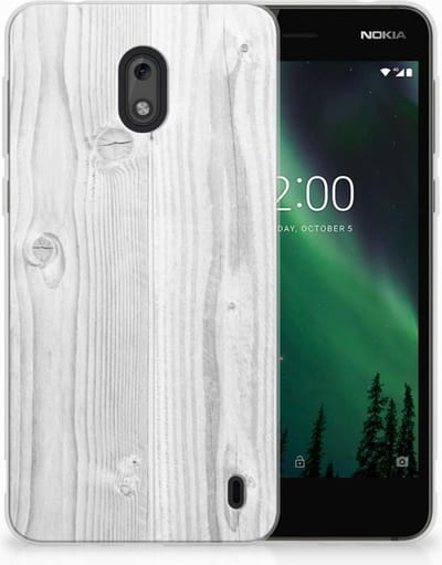 Nokia 2 Bumper Hoesje White Wood