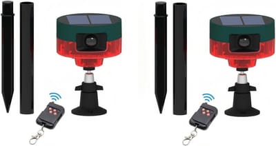 Zonne-alarm - Bewegingsmelder Sirene - Buiten Beveiligen - 360 Graden Detectie - 129 Decibel - Rood