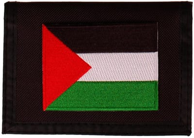 Portemonnee zwart 14x10cm - Vlag Palestijns - 8x6cm