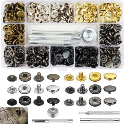 90 Sets Drukknopen, 15mm Snap Buttons Zonder Naaien, 6 Kleuren, Snap Fasteners Kit voor Kleding, Handwerk en Decoratie