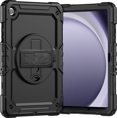 Cazy tablet Hoes geschikt voor Samsung Galaxy Tab A9 Plus - Shockproof Case met Screenprotector - Zwart