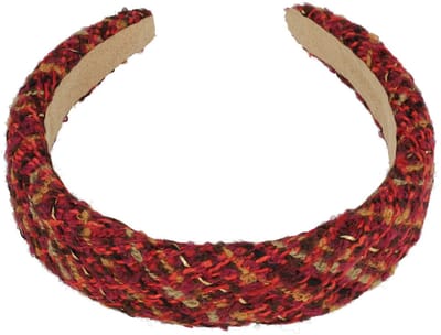 Haarsoires Haarband Diadeem 3cm – Zacht Gevuld – Geweven Stof – Rood - Comfortabel voor Dames & Meisjes - Universele Maat