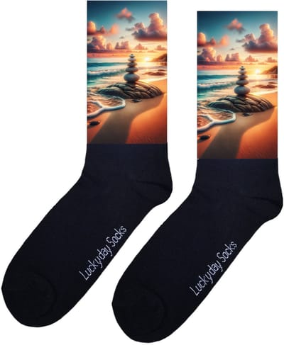 Balans stones - Valentijn sokken - Verjaardag Cadeau - Grappige sokken - Leuke sokken - Hem Haar sokken - Vrolijke sokken - Strand - Vaderdag - Moederdag - Sint cadeau - Kerst cadeau - Leuk Cadeau - Speciaal cadeau - Socks maken Happy - Maat 37-44