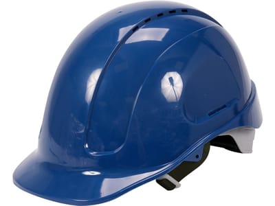 YATO Professionele Veiligheidshelm – Bouwhelm Verstelbaar (53-64 cm) – Geventileerd met 6-punts Binnenwerk & Kinband Blauw