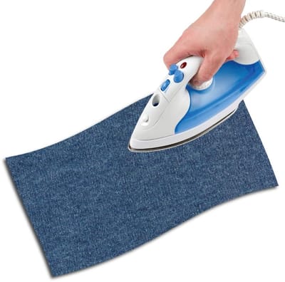 Stof Patch - Jeans Reparatie - Kleding Herstellen - Dubbele Harslaag - 48 x 11.5 cm - Jeans Blauw
