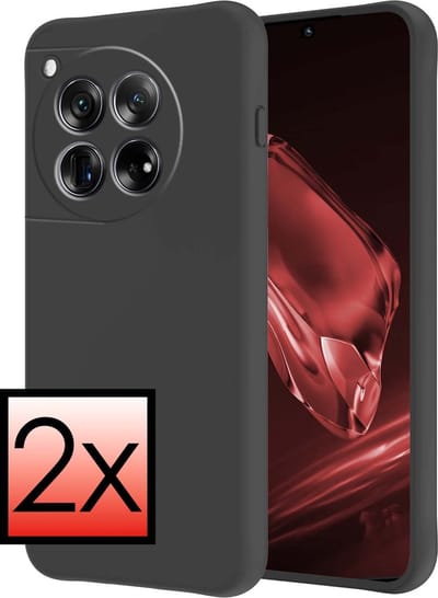 Hoesje - 2 Stuks - Geschikt voor OnePlus 12 - Sterk & Shockproof - Case Siliconen - Back Cover - Telefoon Hoes - Zwart