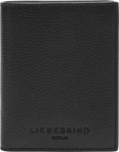 LIEBESKIND BERLIN Leren Kaarthoes Hilla Small Pebble Arcie Card Etui Black Zwart