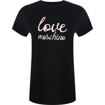 Love Moschino Cursive Logo Zwart T-shirt
