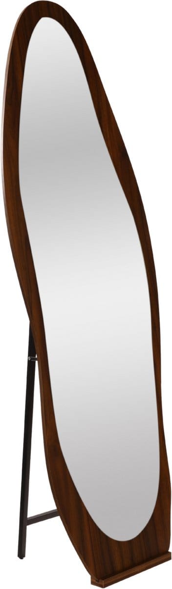 SensaHome Asymmetrische Staande Spiegel – Houten Frame – 160x55 cm – Bruin
