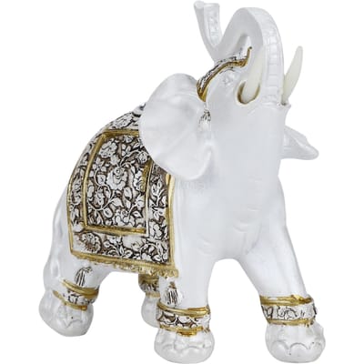 Figurine Animal en Résine pour Maison Simulation Mignonne Statue Animal Ornement Décoration Maison Porcelaine Fleur Or L (j16220) white